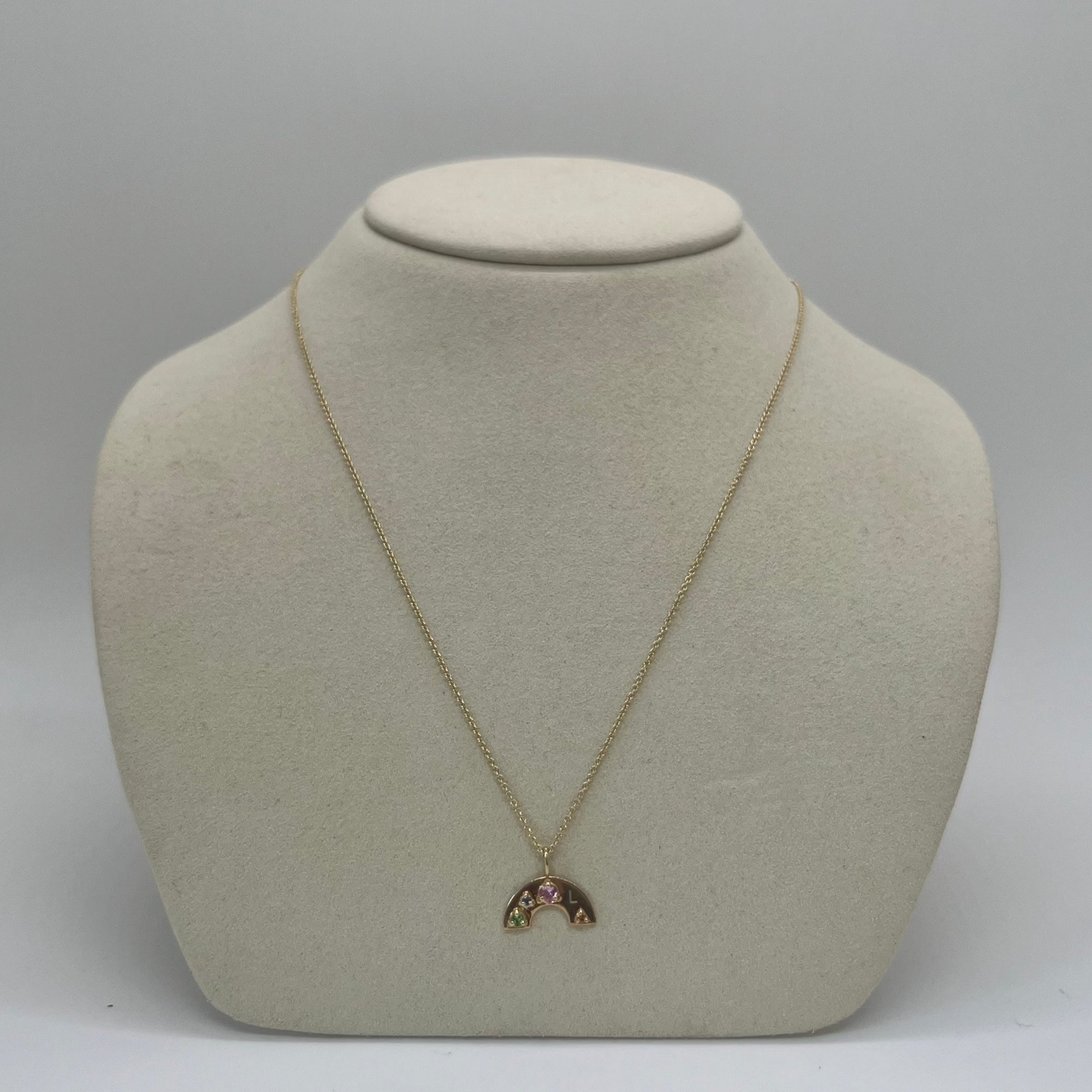 Still life image of Personalized Rainbow Gemstone Necklace