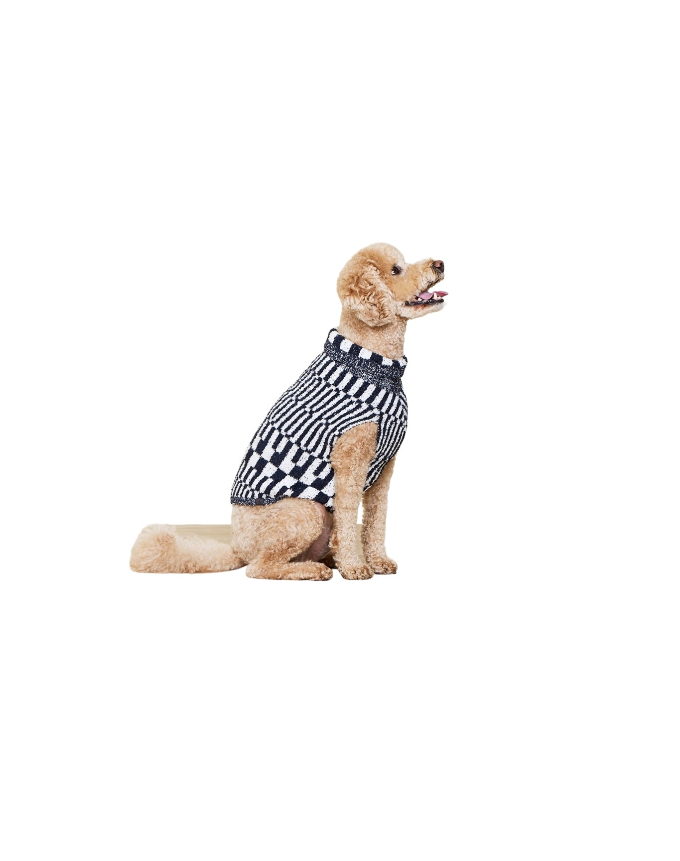 Pet | Cozychic Abstract Check Sweater | He Pearl-Indigo