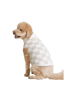 Pet | Cozychic Cotton Checkered Sweater | Oatmeal-Cream