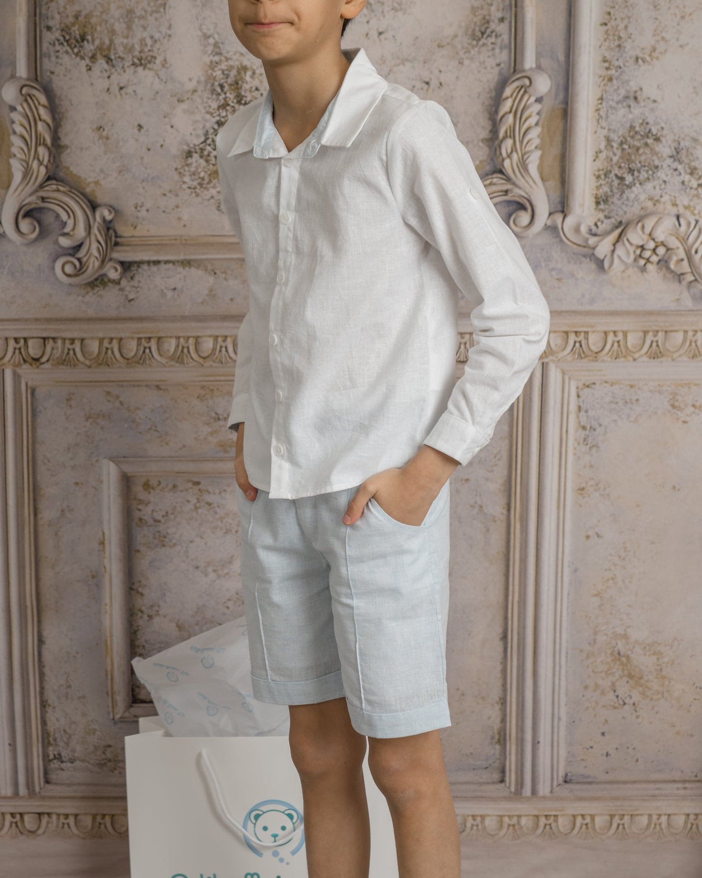 Boys | Charlotte Button Down Shirt | Baby Blue