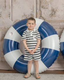 Boys | Monaco and Striped Top and Shorts Set | Black & White