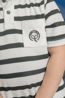 Boys | Monaco and Striped Top and Shorts Set | Black & White