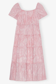 Pink Textured Cloqué Layer Dress | Bleached Mauve