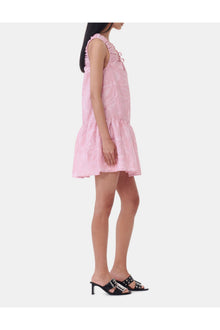 Pink Textured Cloqué Mini Dress | Bleached Mauve