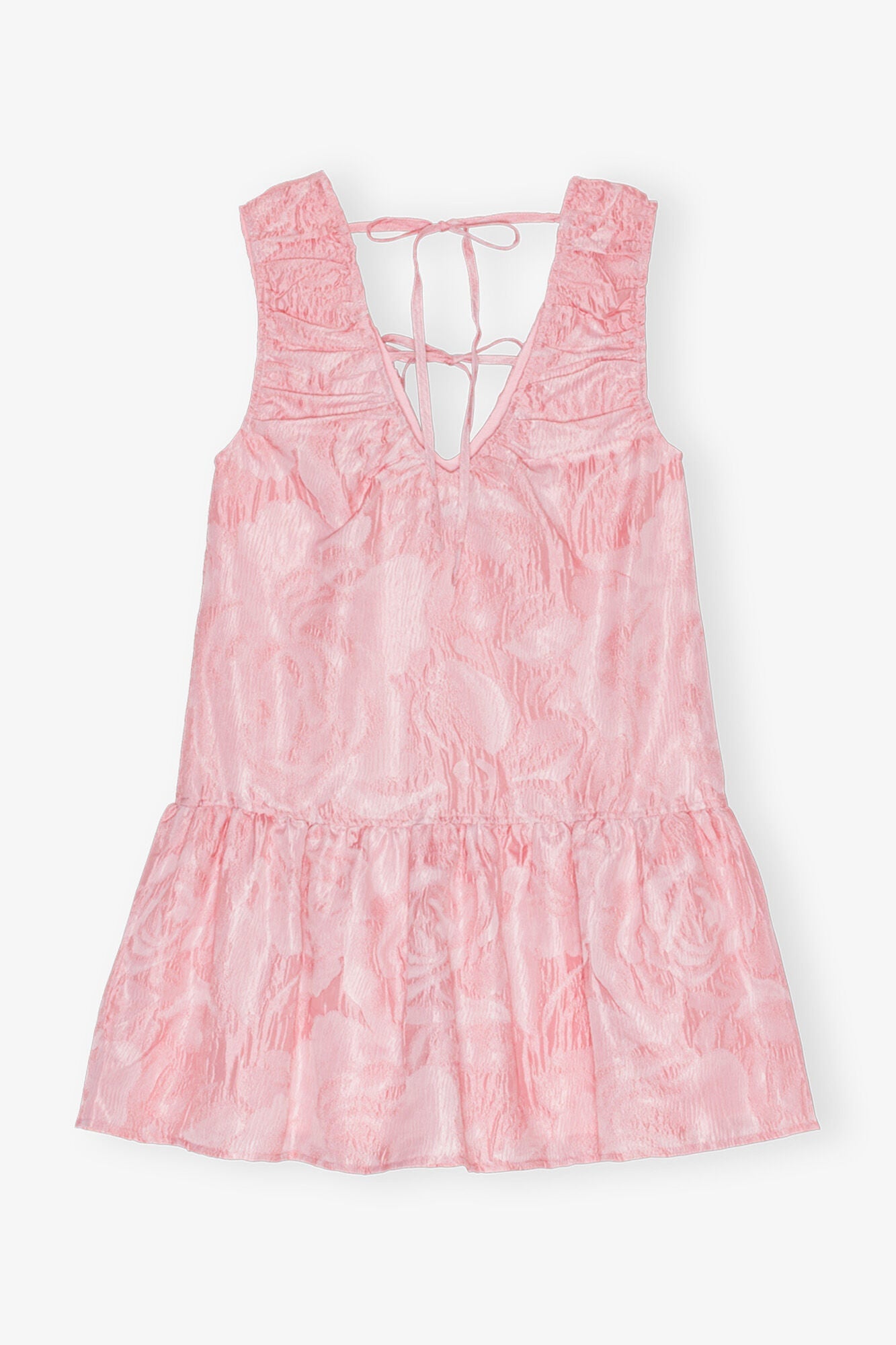 Pink Textured Cloqué Mini Dress | Bleached Mauve