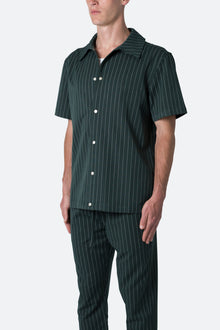 Pinstripe Short Sleeve Shirt | Green