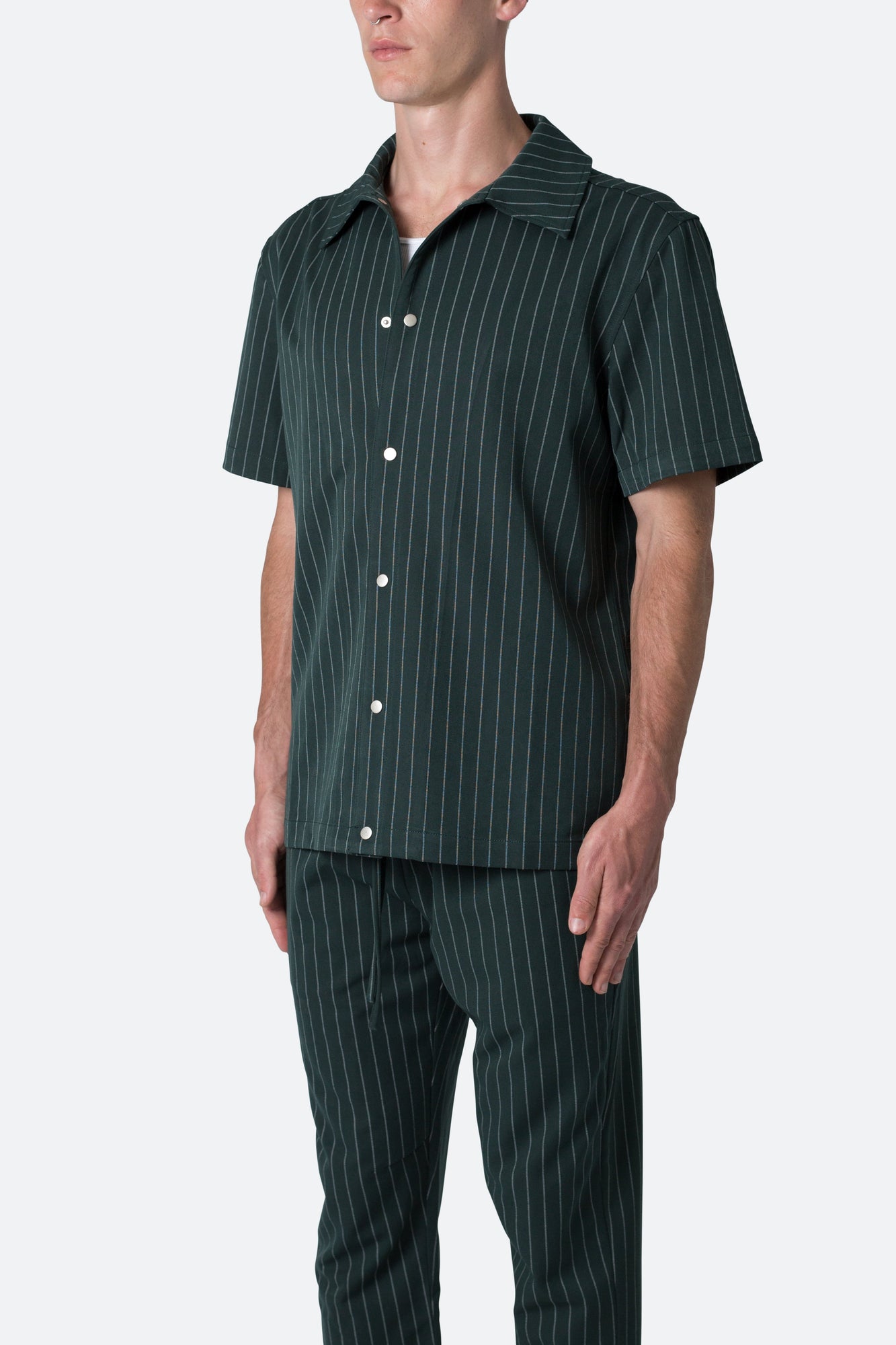 Pinstripe Short Sleeve Shirt | Green