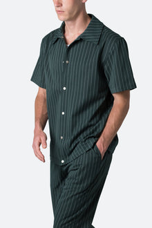 Pinstripe Short Sleeve Shirt | Green