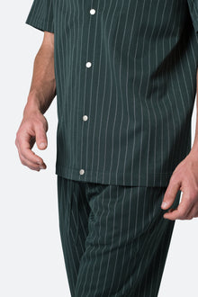 Pinstripe Short Sleeve Shirt | Green