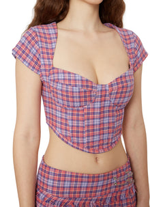 Womens | Plaid Corset | Lilac/Orange Plaid