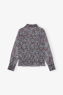 Pleated Georgette Shirt | Phantom