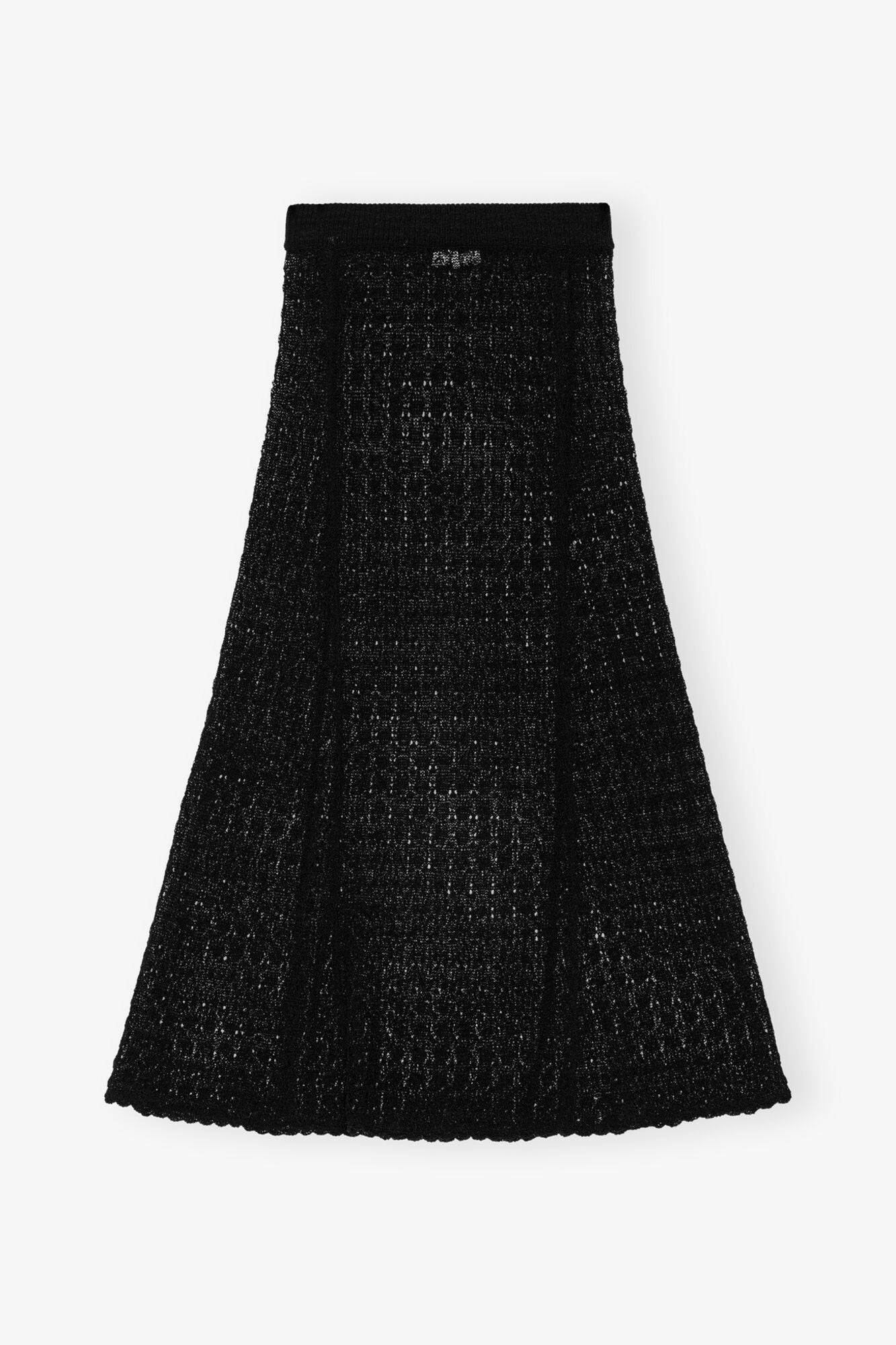 Pointelle Long Skirt | Black