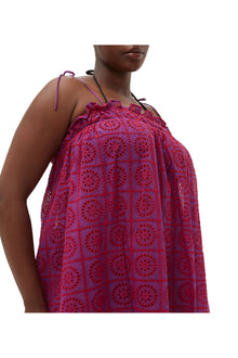 Purple Broderie Anglaise Strap Dress | Sparkling Grape