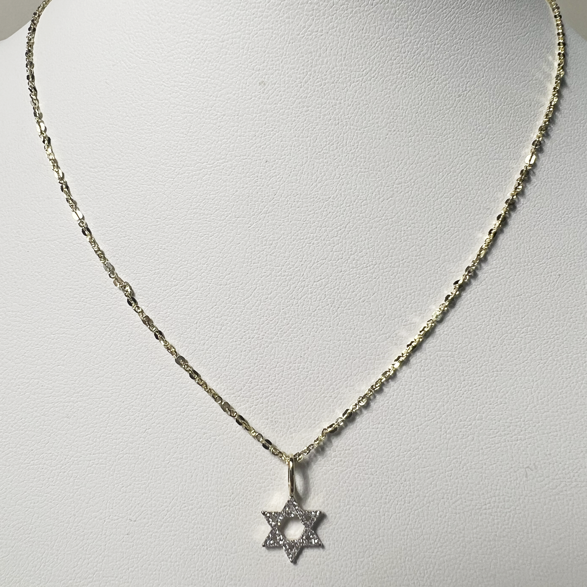 Pave Star of David Choker | 10K Yellow Gold | White Diamond