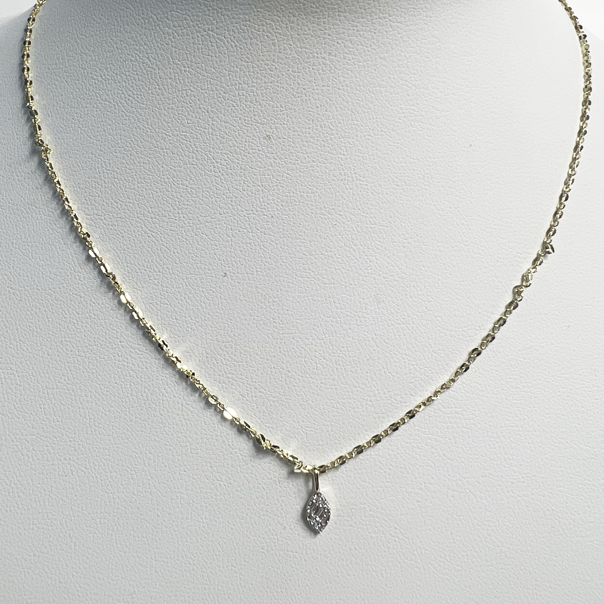 Marquise Illusion White Diamond Choker | 10K Yellow Gold | White Diamond