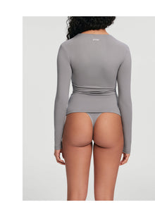 Quarter Zip Long Sleeve Top | Cool Gray