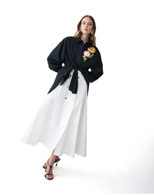 A-Line Midi Skirt | White