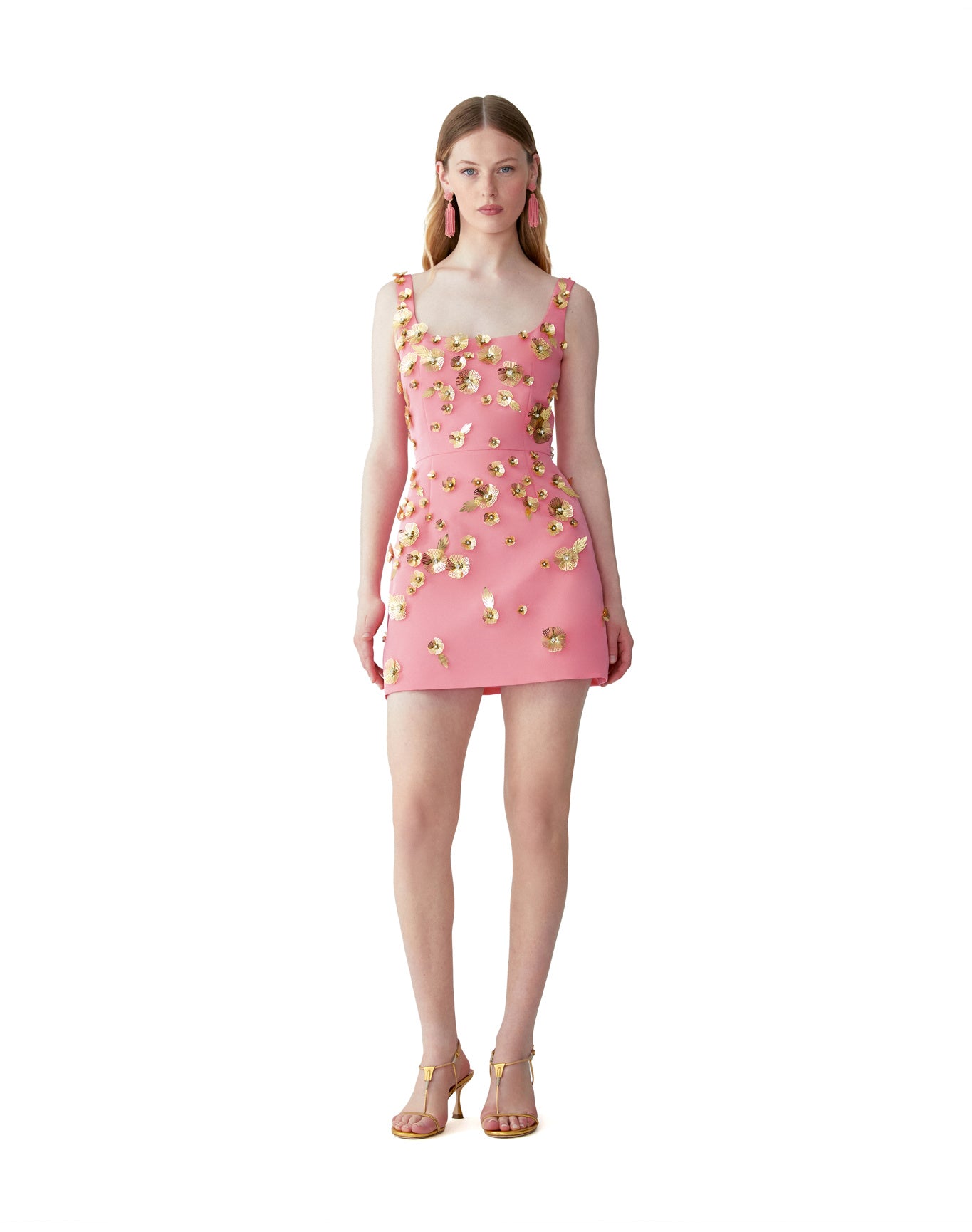 Embroidered Thin Strap Mini Dress | Sunset Multi