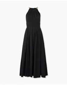 Halter Neck A-Line Midi Dress | Black