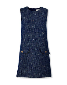 Sleeveless Crewneck Shift Dress | Midnight Multi