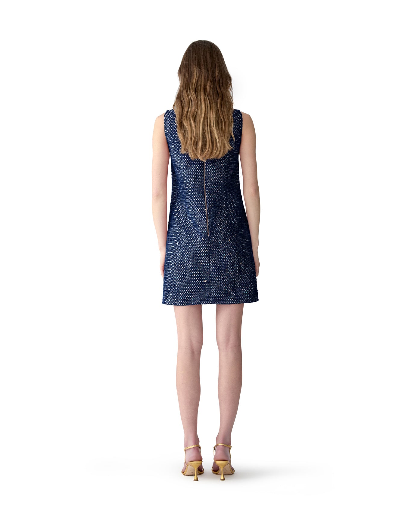 Sleeveless Crewneck Shift Dress | Midnight Multi