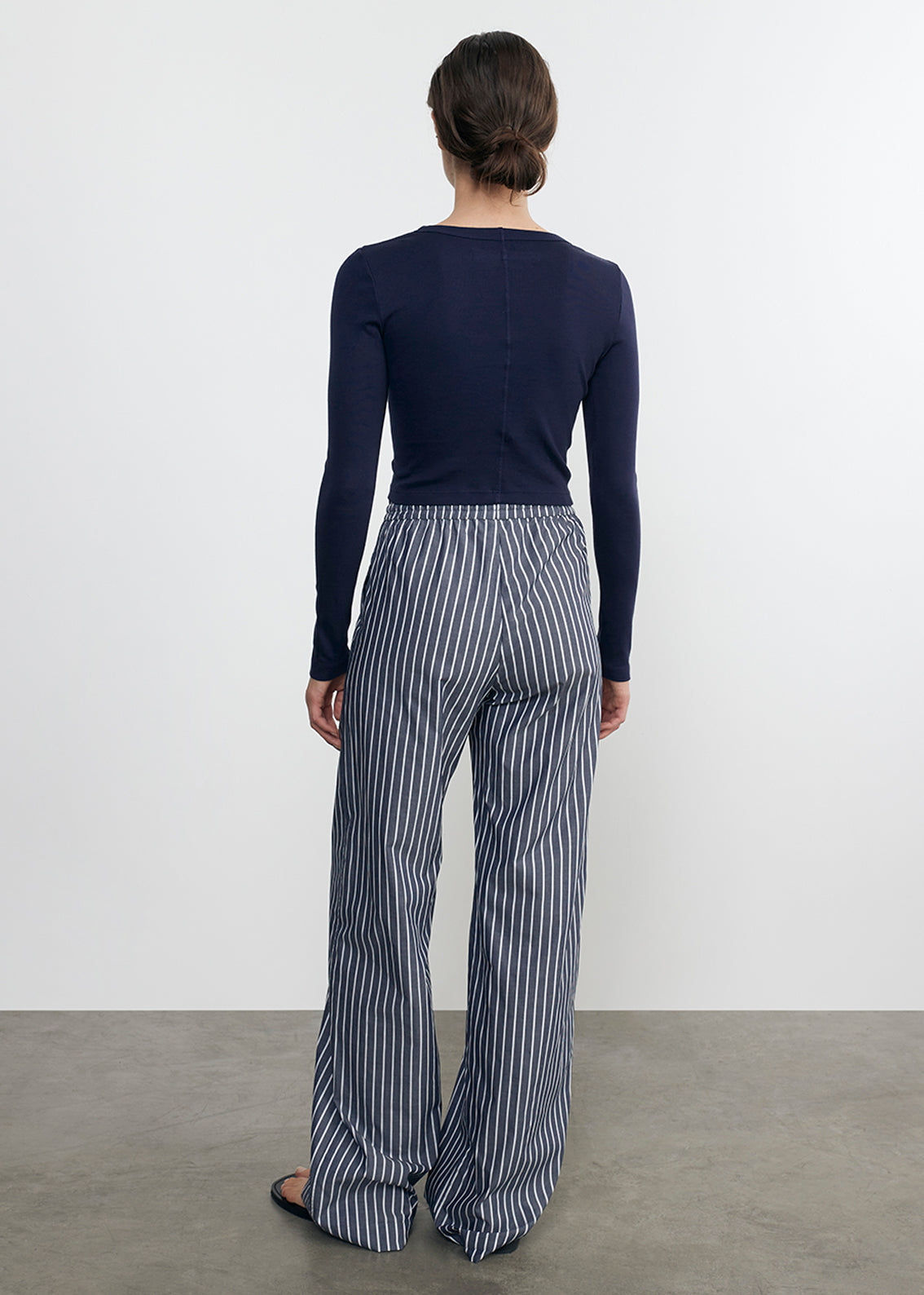 Poplin Flight Pant | Navy/White Stripe