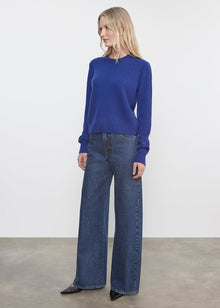 Cashmere Easy L/S Crew | Cobalt