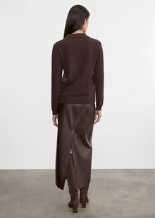 Knit Cashmere Polo Sweater | Dark Brown