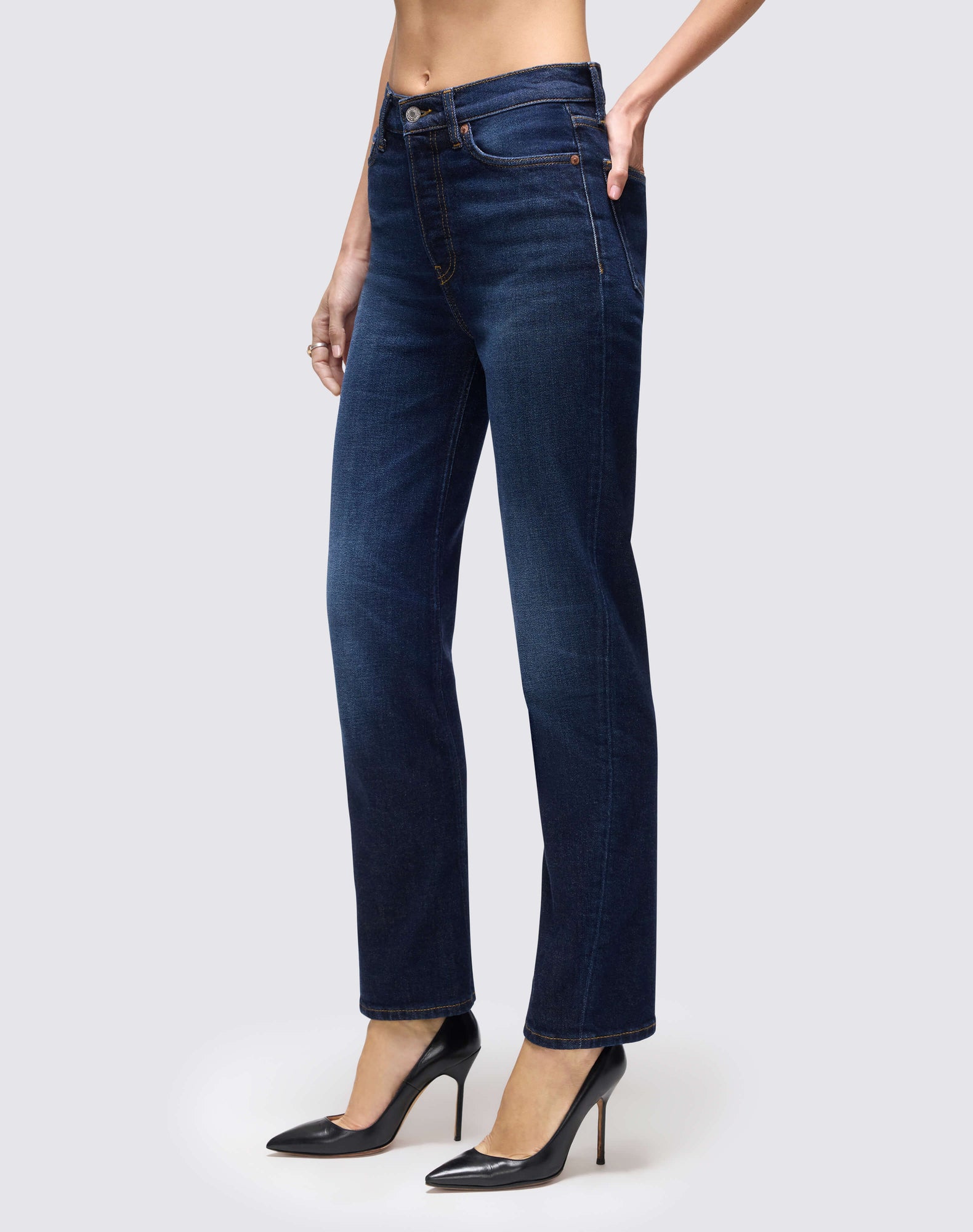 Womens | Comfort Stretch Twisted Stove Pipe | DK Lady Blue