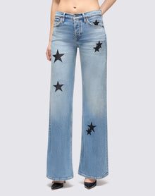 Womens | Comfort Stretch Mid Rise Wide Leg | Opal Indigo Star