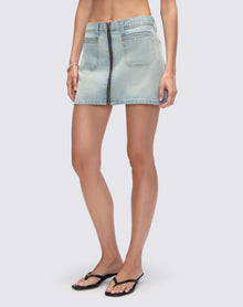 Womens | West Zip Skirt | Solana Blue