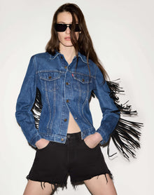 Womens | Levi's Fringe Trucker | Indigo