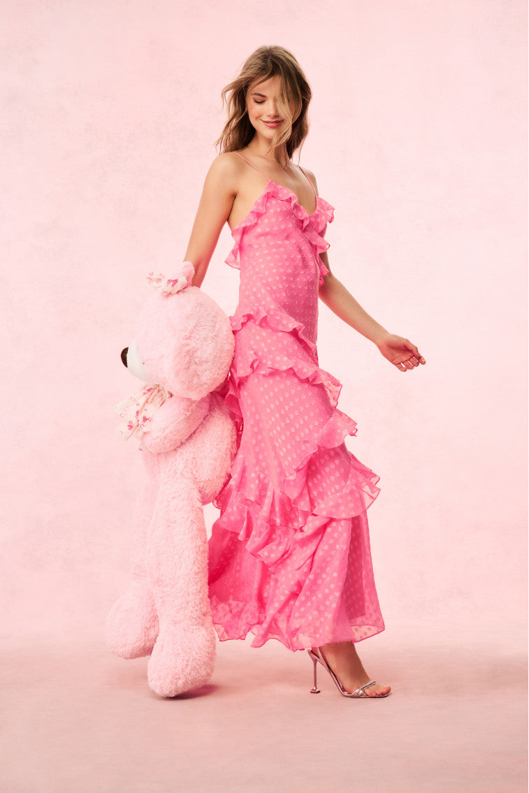 Rialto Heart Ruffle Maxi Dress | Carnation Hearts