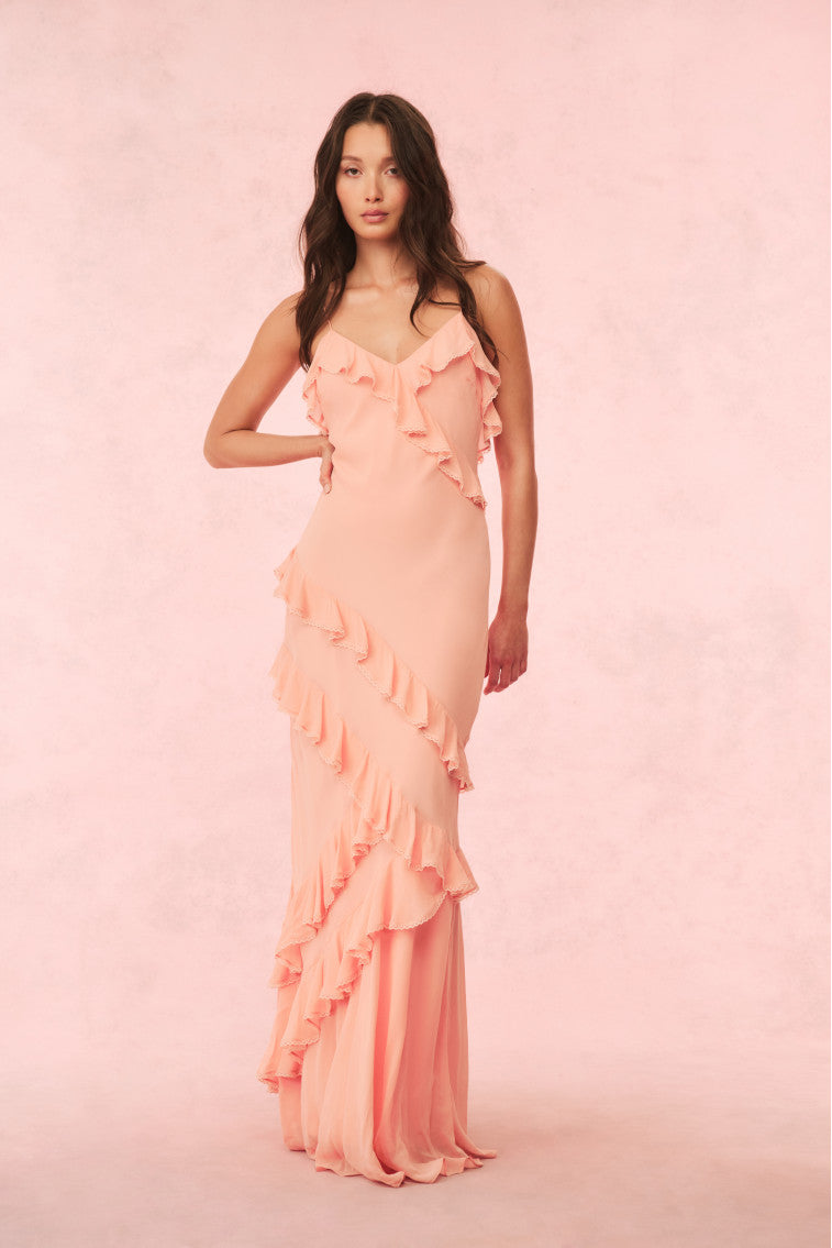 Rialto Pastel Maxi Dress | Peach Bliss