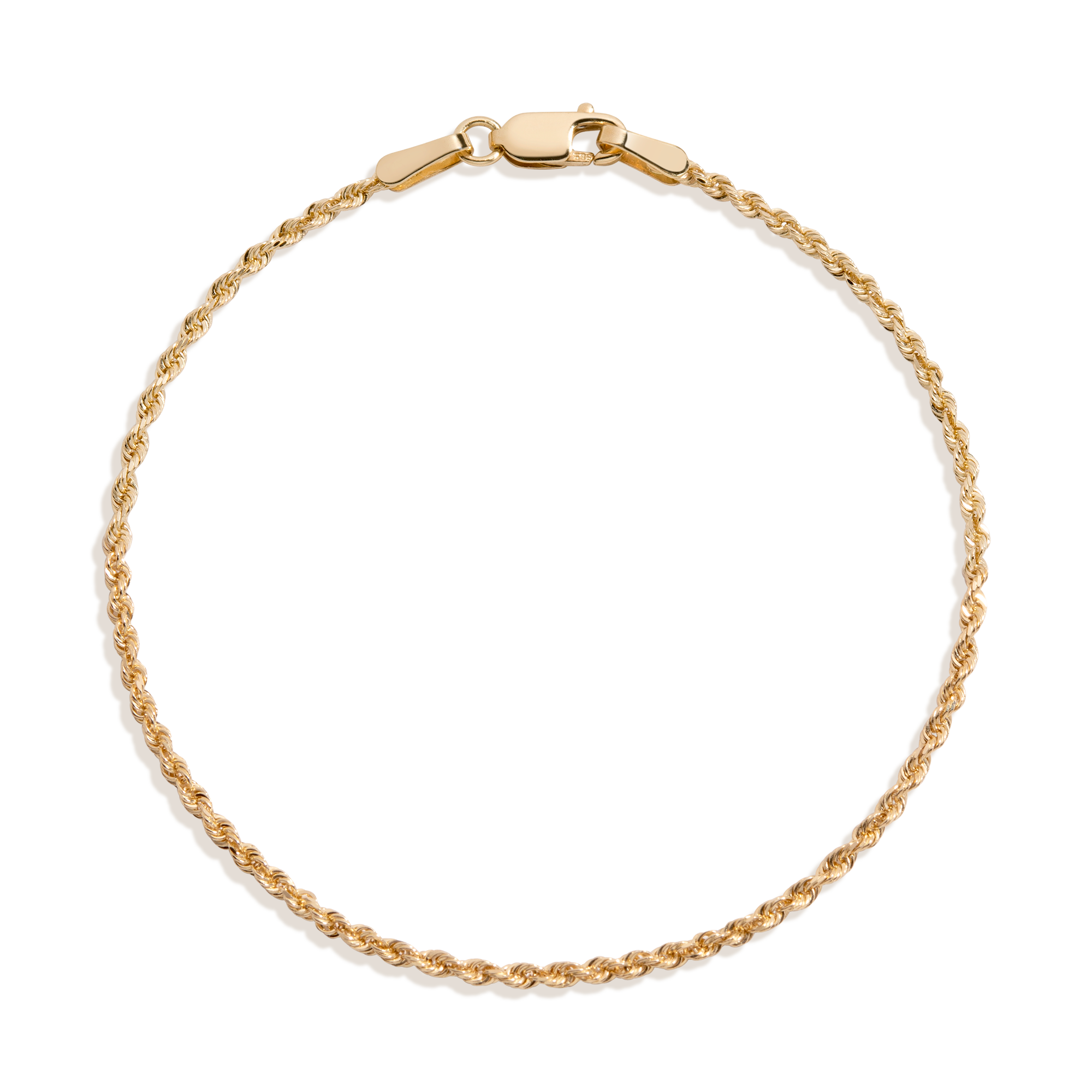 Small Rope Chain Bracelet Vermeil 14k Yellow Gold 6in 6.5in 7in 7.5in First