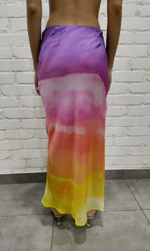 Womens | Aimee Polyester Satin Long Skirt | Multi