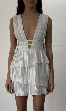 Womens | Bree Viscose Satin Short Dress | White