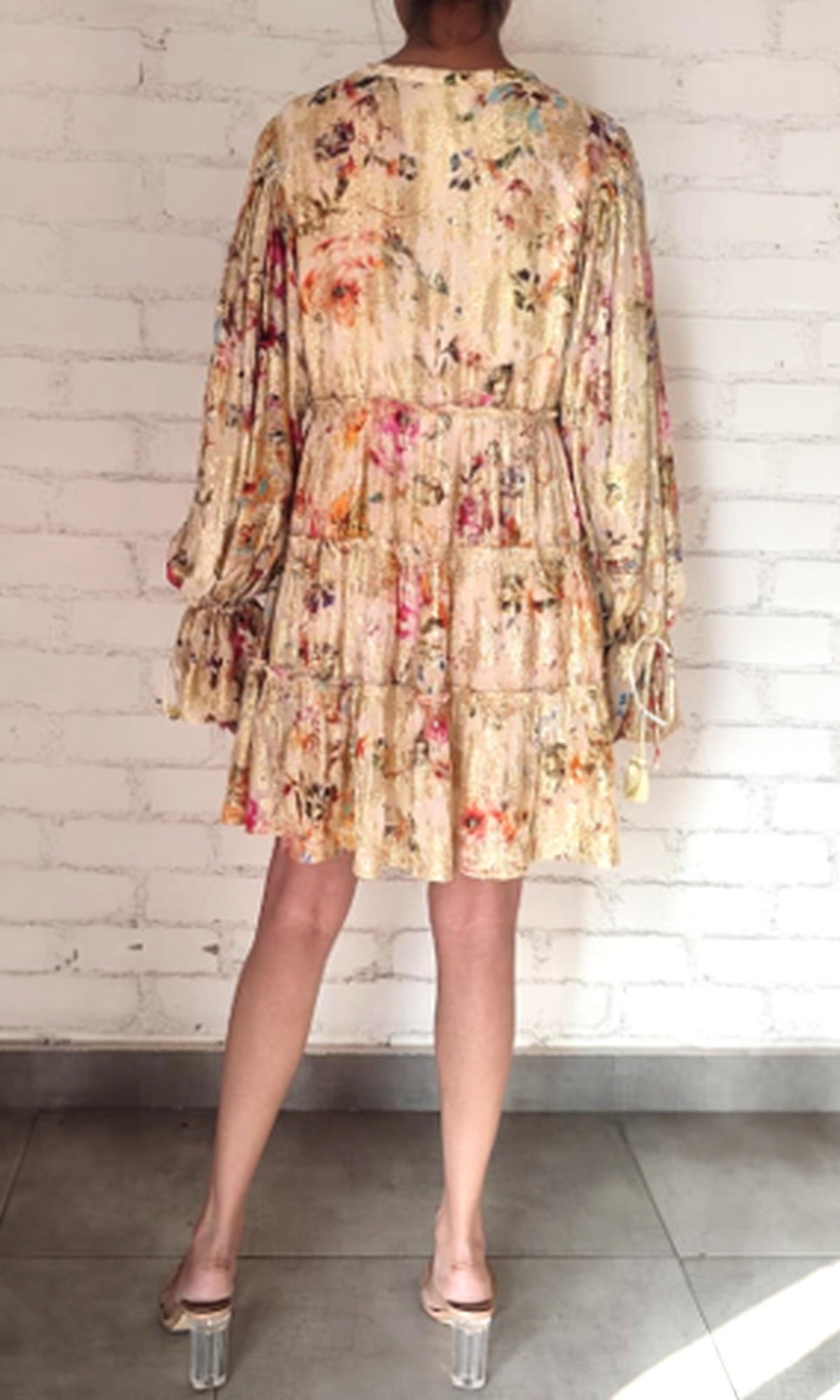 Womens | Cara Viscose Shimmer Georgette Short Dress | Cara Print