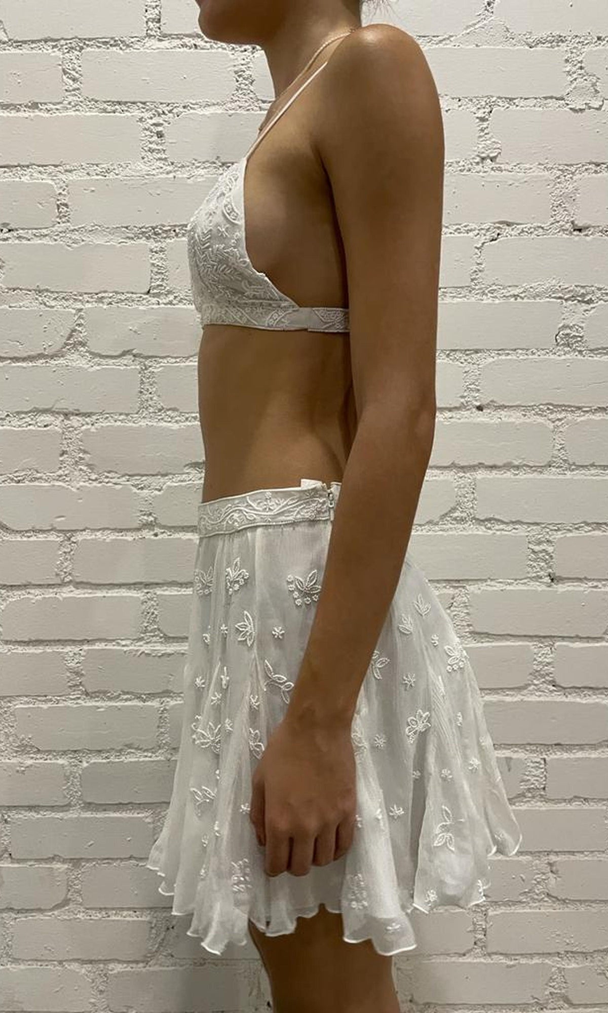 Womens | Celia Silk Chiffon Bandeau | White