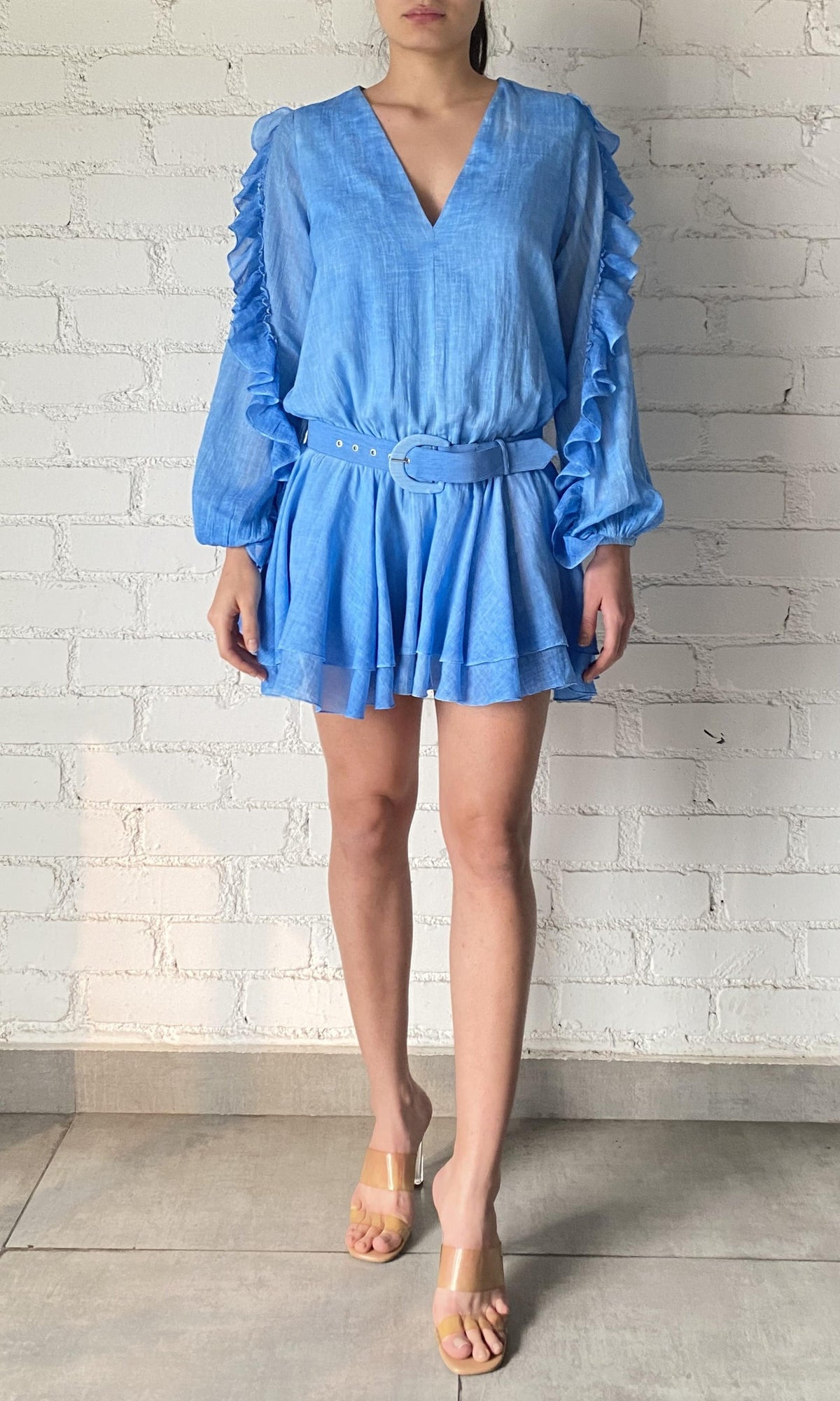 Womens | Cole Cotton Gauze Short Dress | Blue Wash