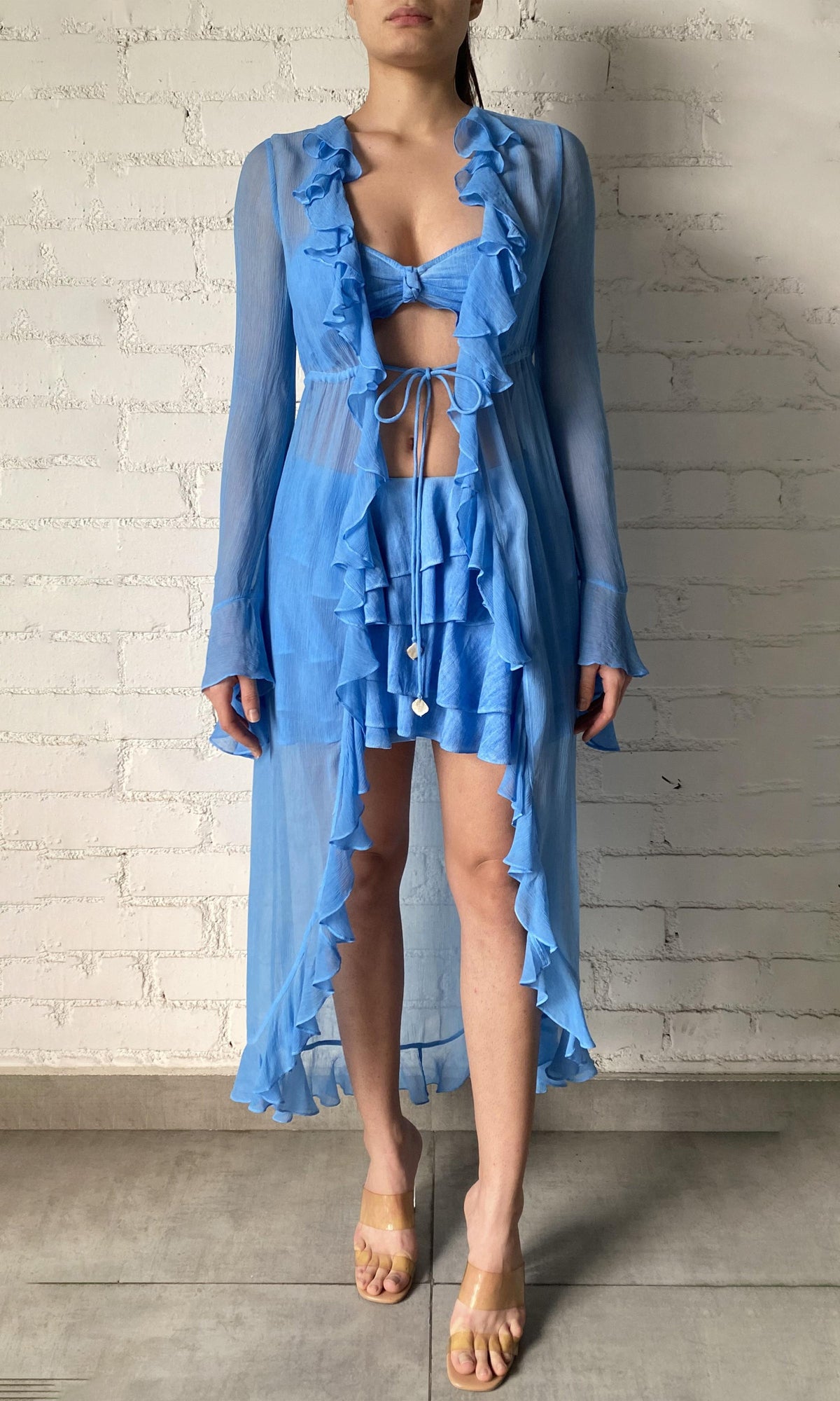 Womens | Cole Viscose Cape | Blue
