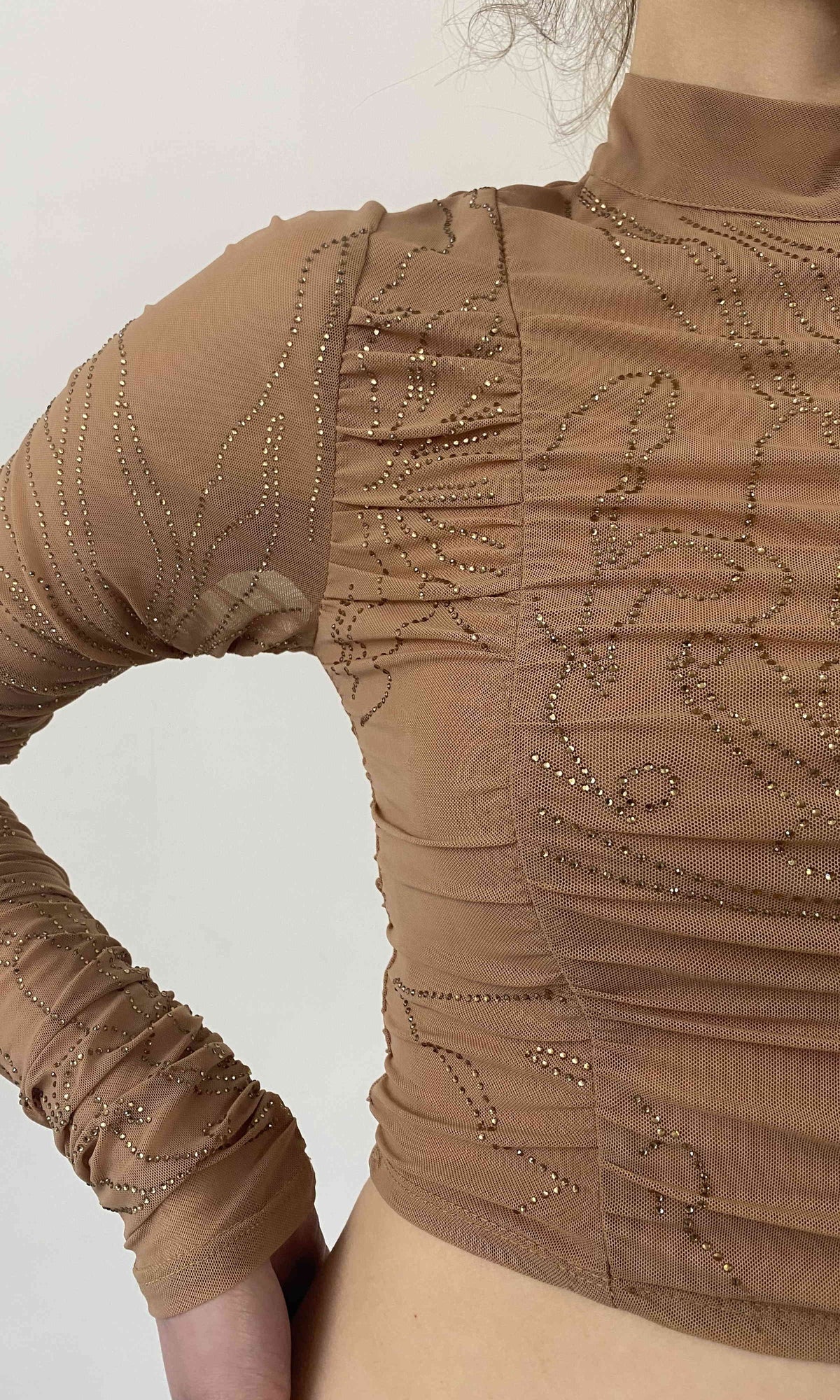 Womens | Dream Nylon-Power Mesh Top | Nude