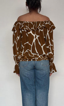 Womens | Fia Viscose Crepe Top | Brown