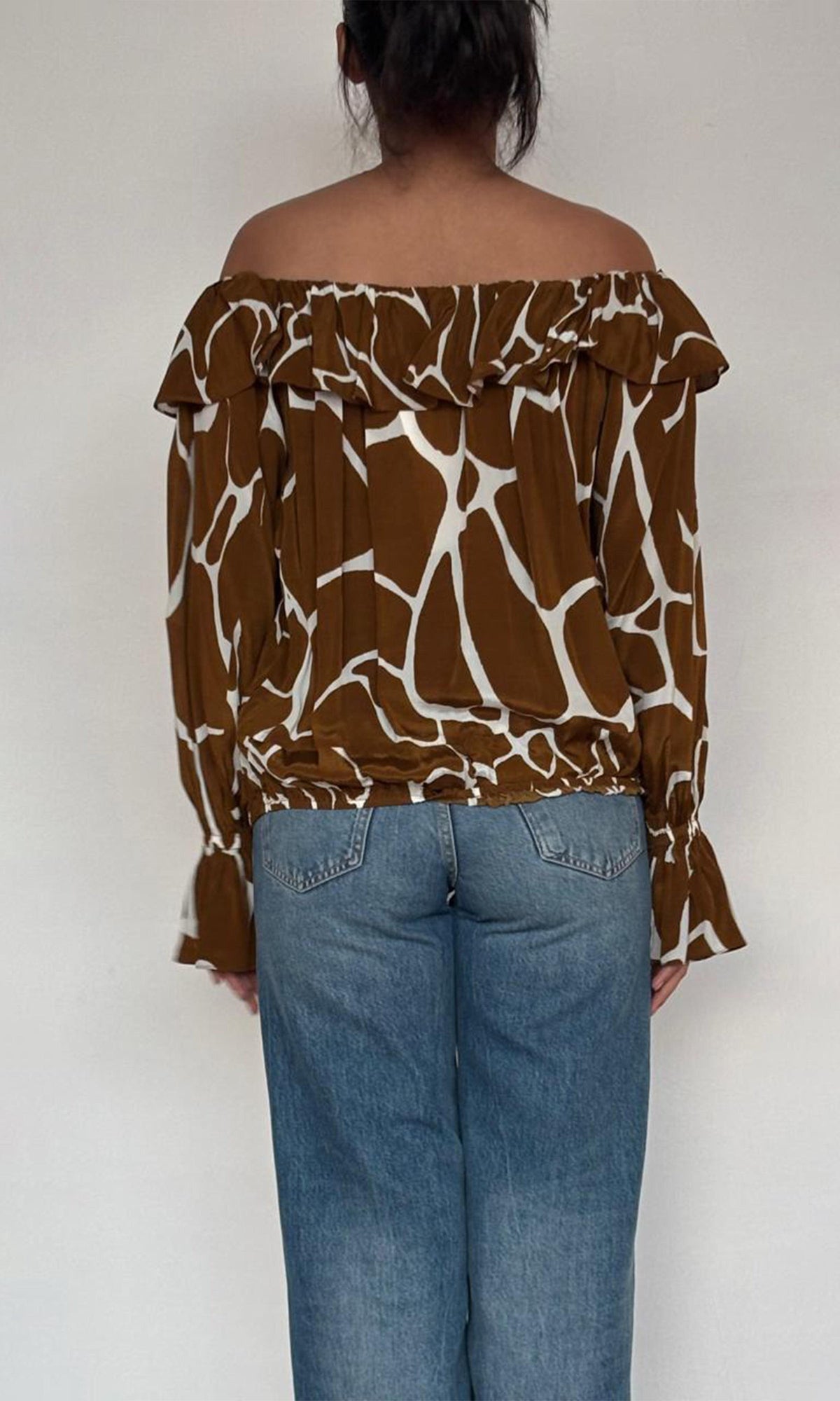 Womens | Fia Viscose Crepe Top | Brown