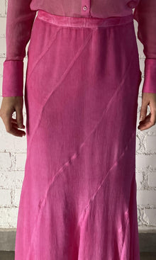 Womens | Inv Viscose Crinkle Georgtte Long Skirt | Pink