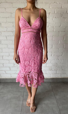 Womens | Inv Cotton Lace Long Dress | Pink