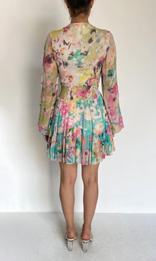 Womens | Inv Viscose Chiffon Short Dress | White Multi