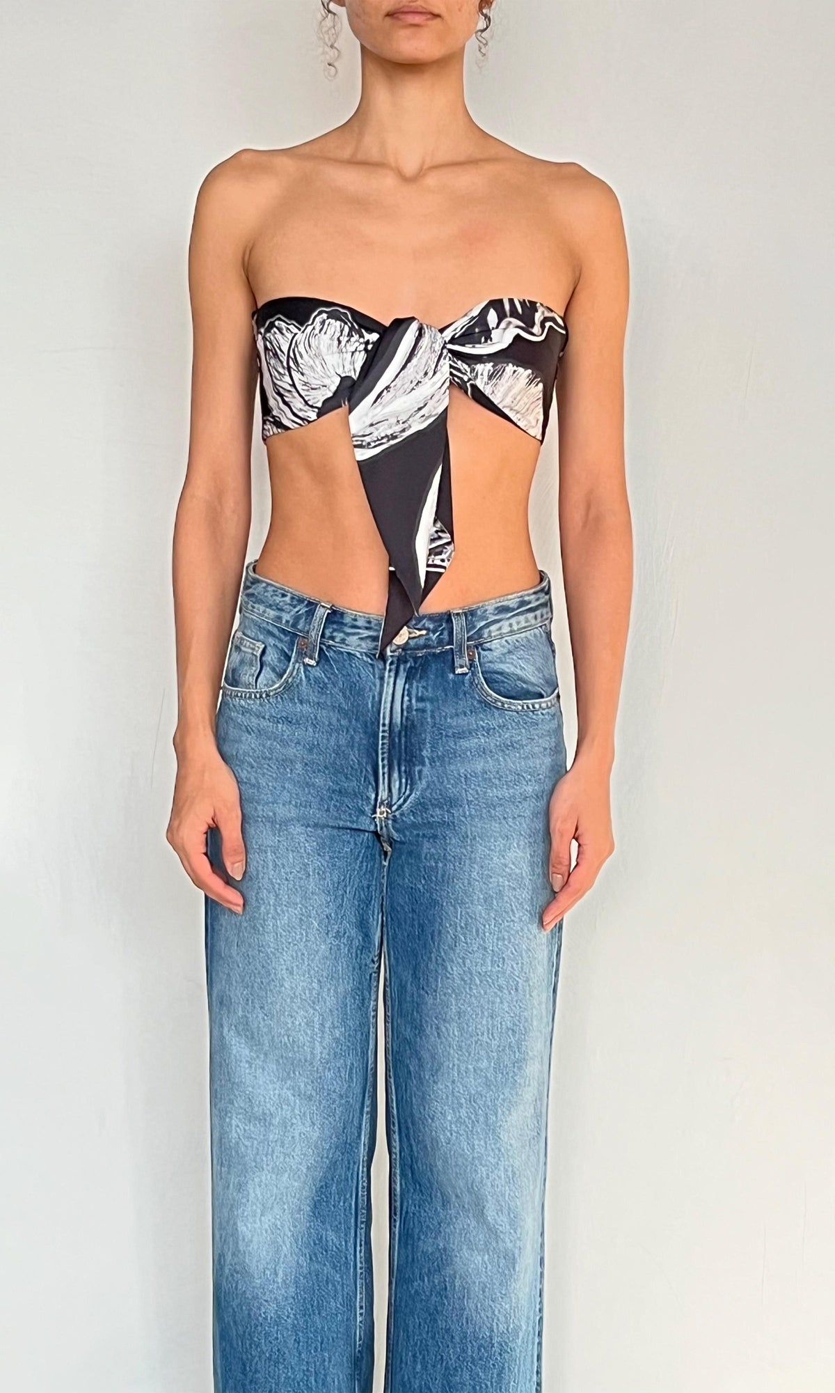 Womens | Inv Polyester Satin Bandeau | Black