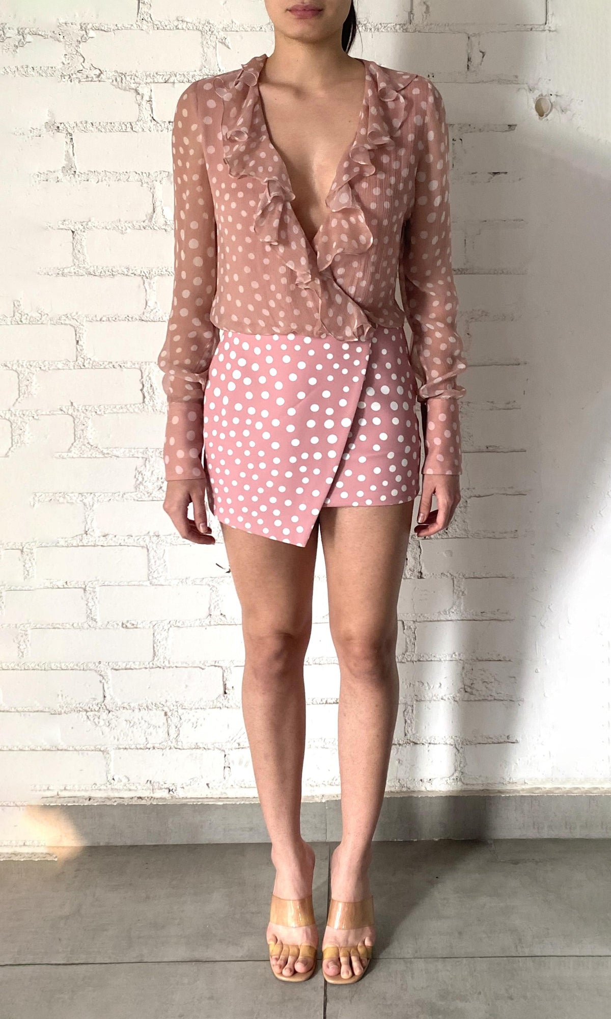 Womens | Jace Viscose Crinkle Chiffon Short Dress | Pink