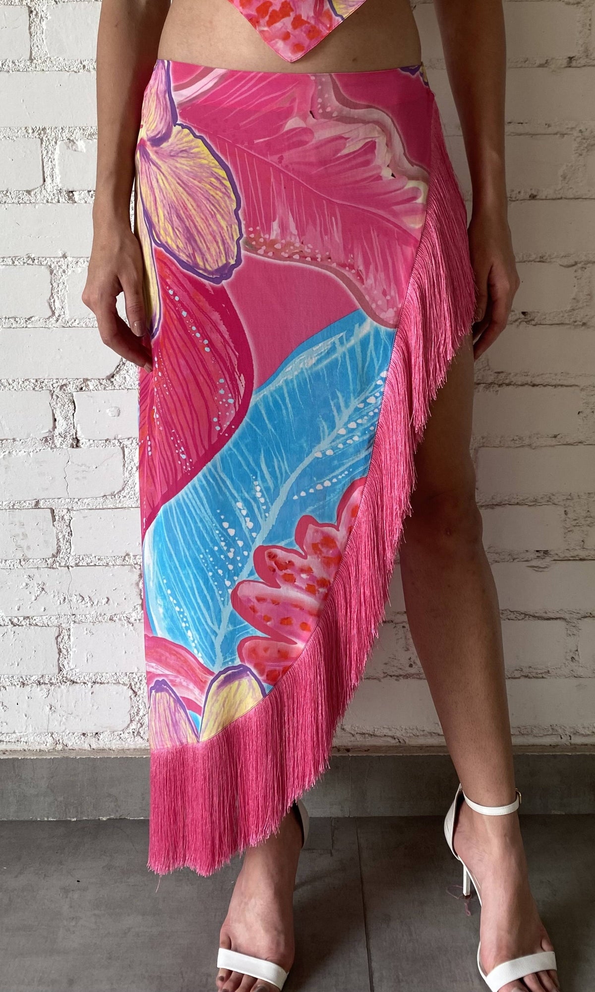 Womens | Juno Viscose Crepe Flat Chiffon Pareo | Pink